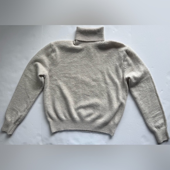 H&M Turtleneck Sweater Soft-Knit Loose-Fit Light Gray Melange Size S - Picture 5 of 10